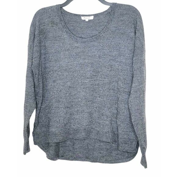Madewell Sz L 47"B Lagenlook Gray Merino Wool Blend High Low Southstar Sweater - Picture 1 of 9